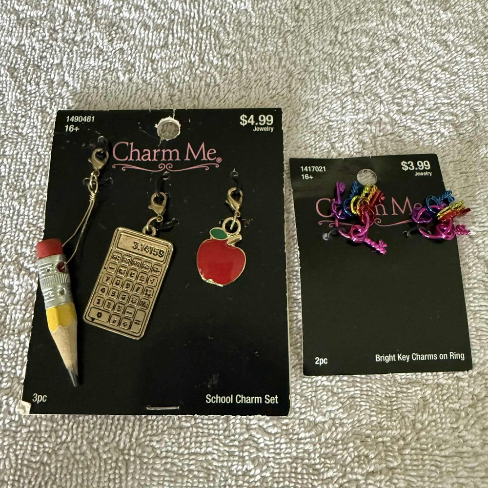 Charm Me (School Charm Set)- 3 PC 
Charm Me (Bright Key Charms on Ring)- 2 PC